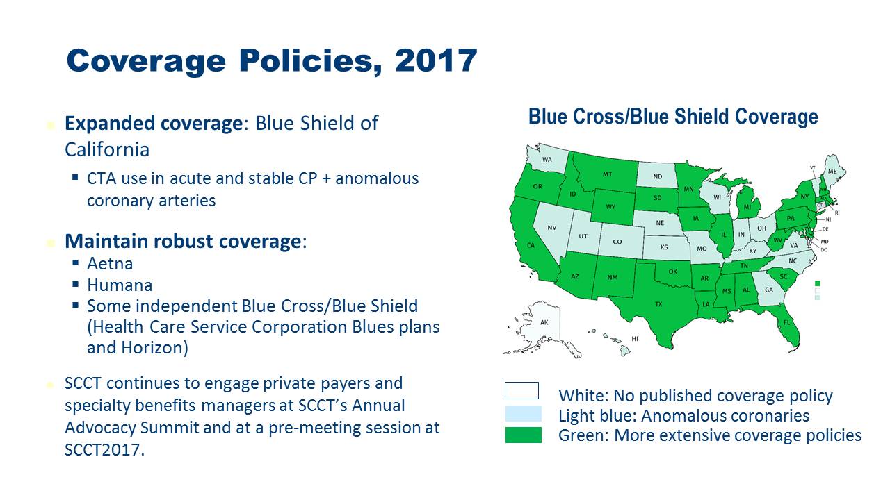 Updated BCBS coverage map Society of Cardiovascular Computed Tomography